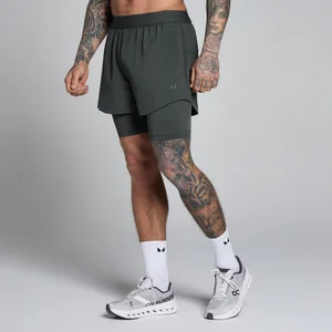 MP moške Hybrid 5" kratke hlače 2 v 1 - oprana črna - Size M
