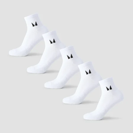 MP unisex nogavice do gležnja (5 parov) - bela