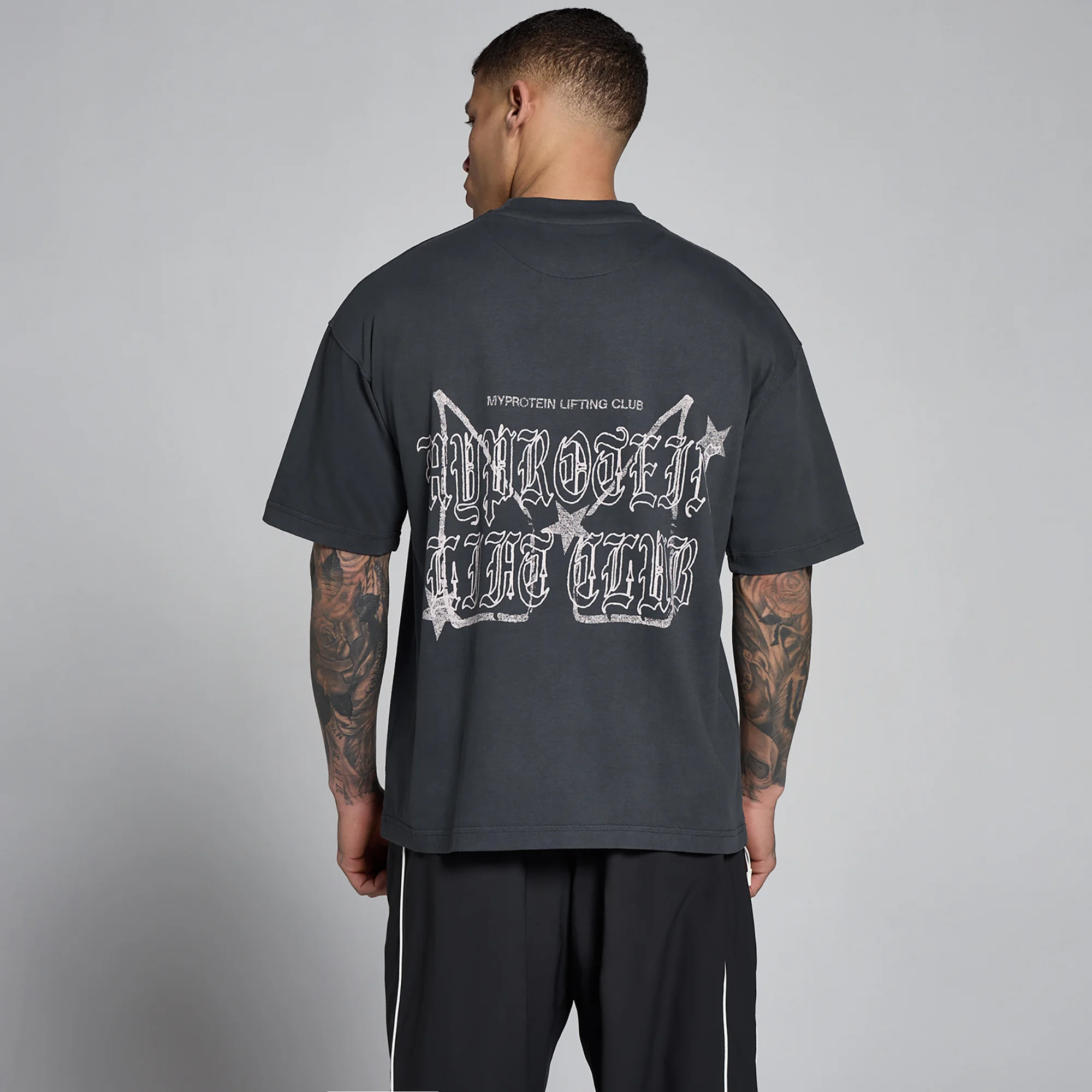 MP moška prevelika bombažna majica Lift Graphic Washed - temno siva - XS Slika 1