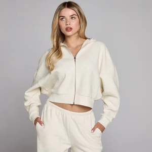 MP ženska jopa s celotno zadrgo Waffle - smetanova - Size XS