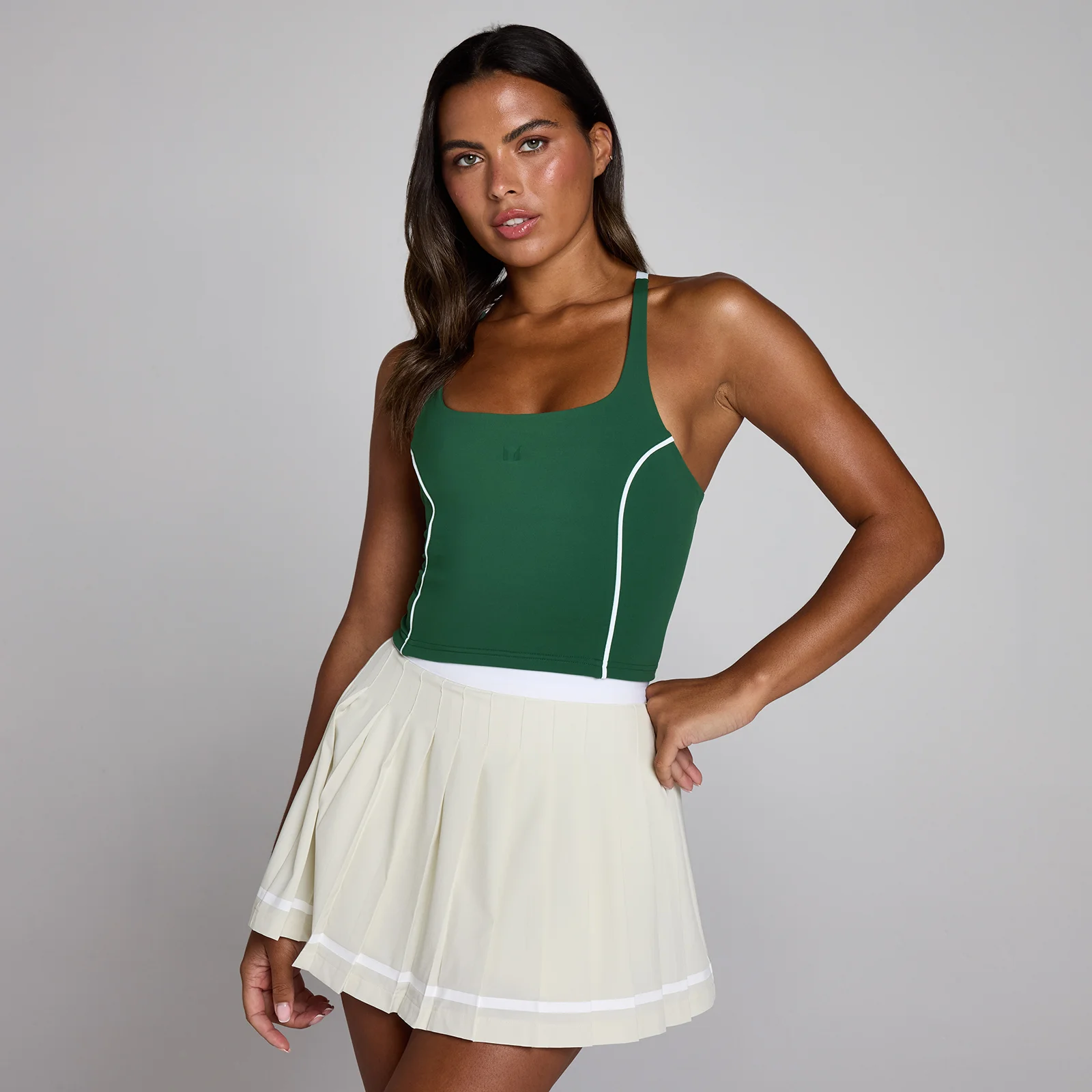 MP ženska majica brez rokavov s kontrastom Tempo - temno zelena - S Slika 1