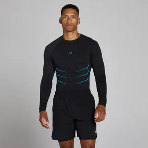 Lift brezšivna majica z dolgimi rokavi - washed black/power blue - Size M