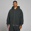 MP moški pulover s kapuco in dvosmerno zadrgo - washed black