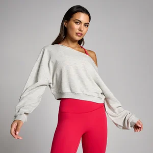 MP ženska pulover z odprtimi rameni - siva melirana - Size S