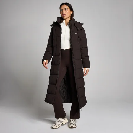 MP ženska podložena jakna maxi puffer - kakav