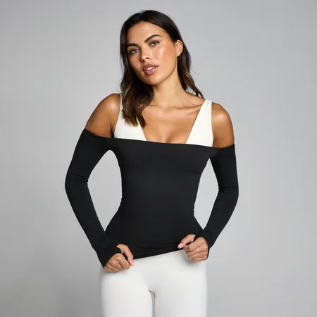 MP Ženska Tempo Off The Shoulder LS Top - Črna