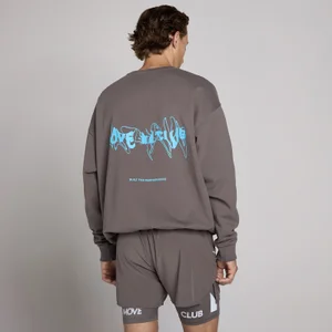 MP unisex hibridni pulover z grafiko - pepelnato siv - Size M