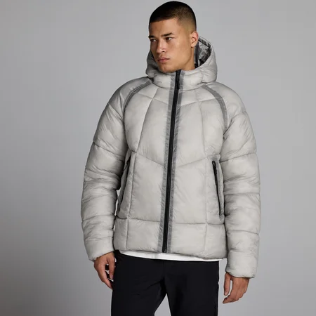 MP moška prosojna podložena jakna - siva