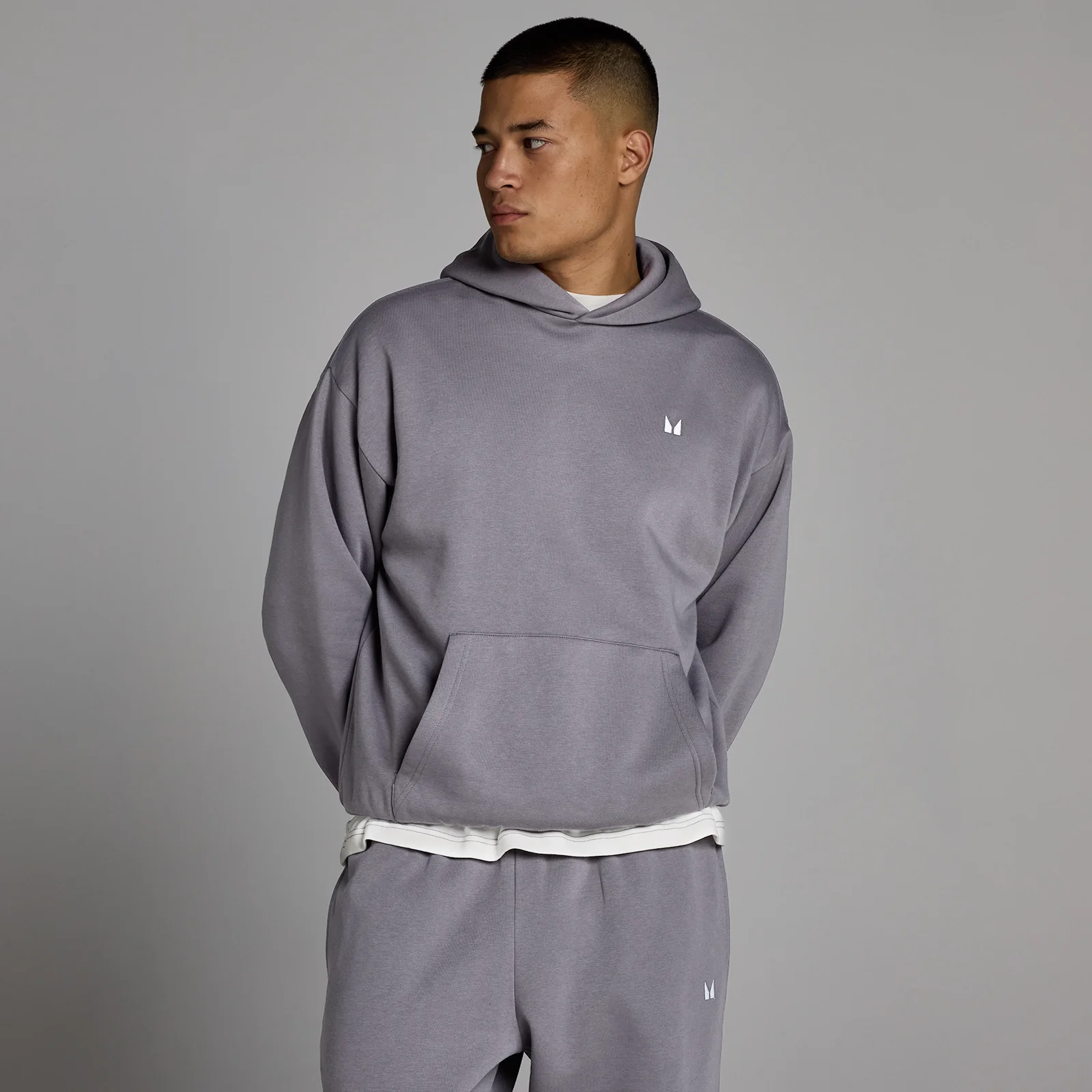 MP moški pulover s kapuco Rest Day - temno siva melanž - XL Slika 1