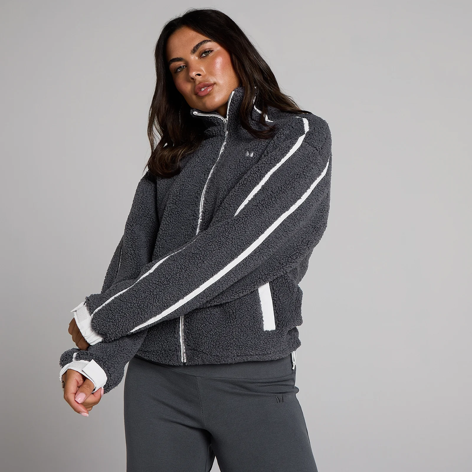 MP ženska jakna s flisom in zadrgo - robust grey - XS Slika 1