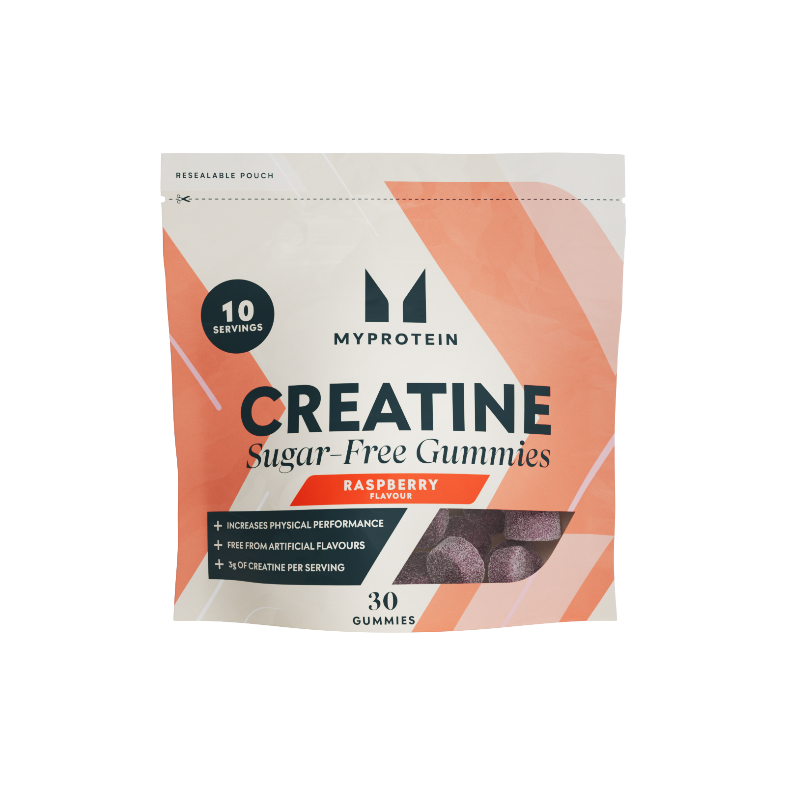 Kreatin Gummies - 30 Gummies - 10Porcij - Raspberry (Sugar-Free) Slika 1