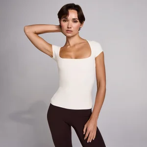 MP ženska majica s kratkimi rokavi SculptForm s kvadratnim izrezom - pearl - Size S