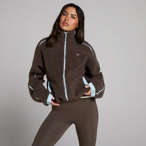 MP Ženska Fleece Jakna z Zadrgo in Veznim Detajlom - Čokolada - Size S