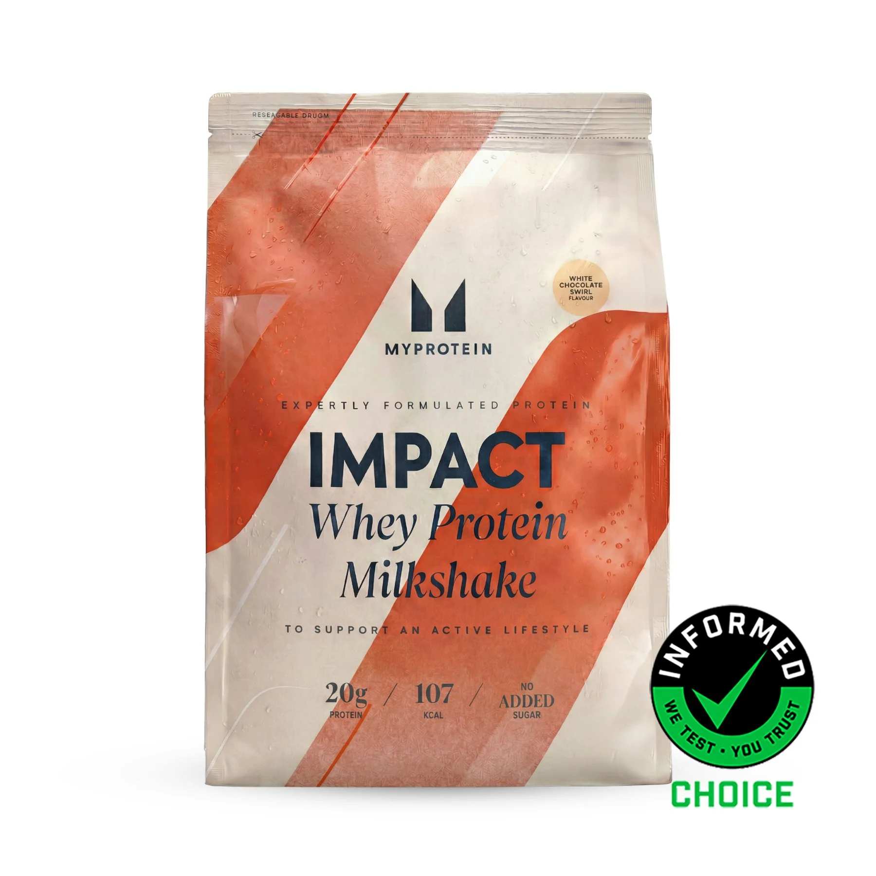 Impact Whey Protein Milkshake - 435G - 15Porcij - White Chocolate Swirl Slika 1