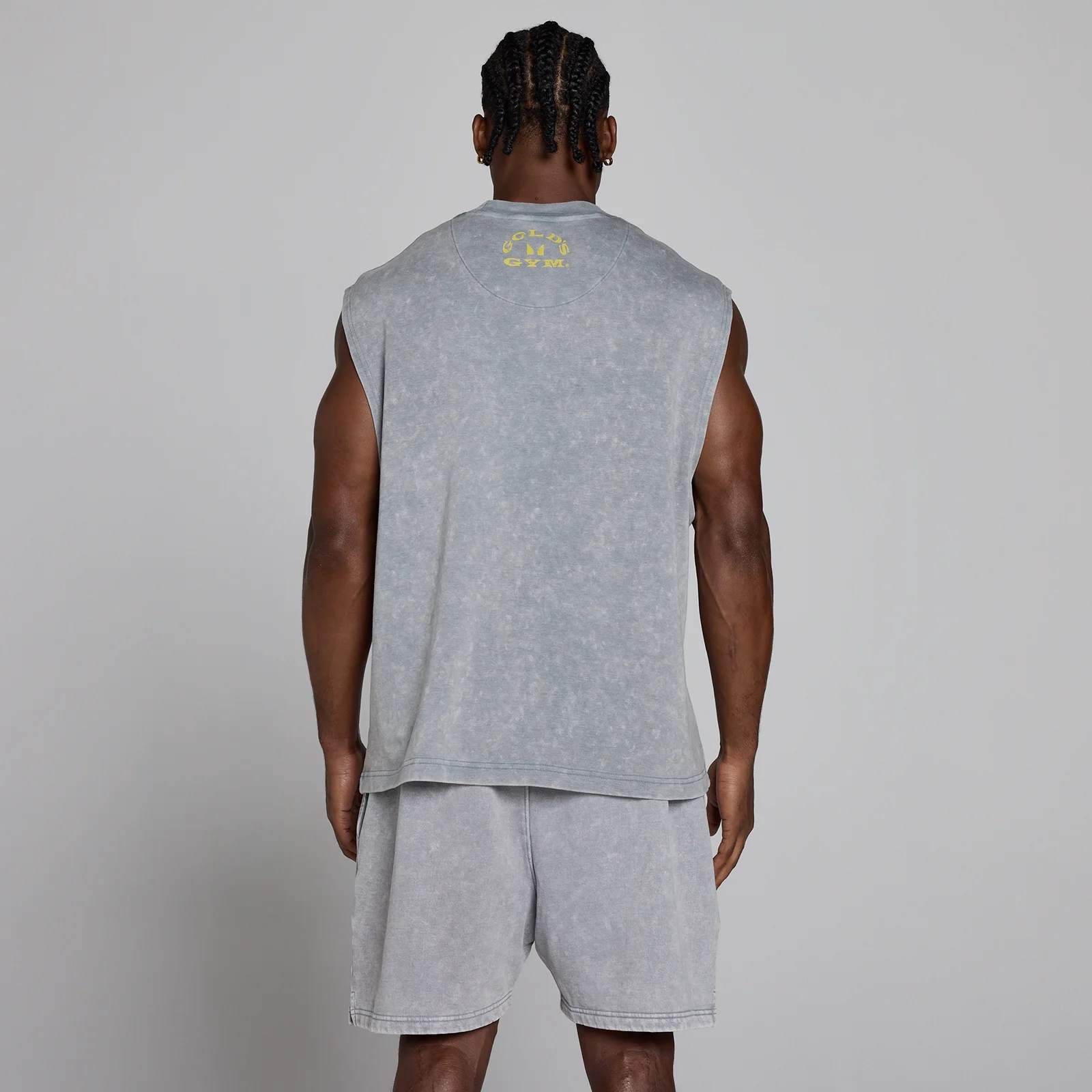 MP X Gold's Moška Washed Graphic Oversized Tank - Steel Blue - XL Slika 4
