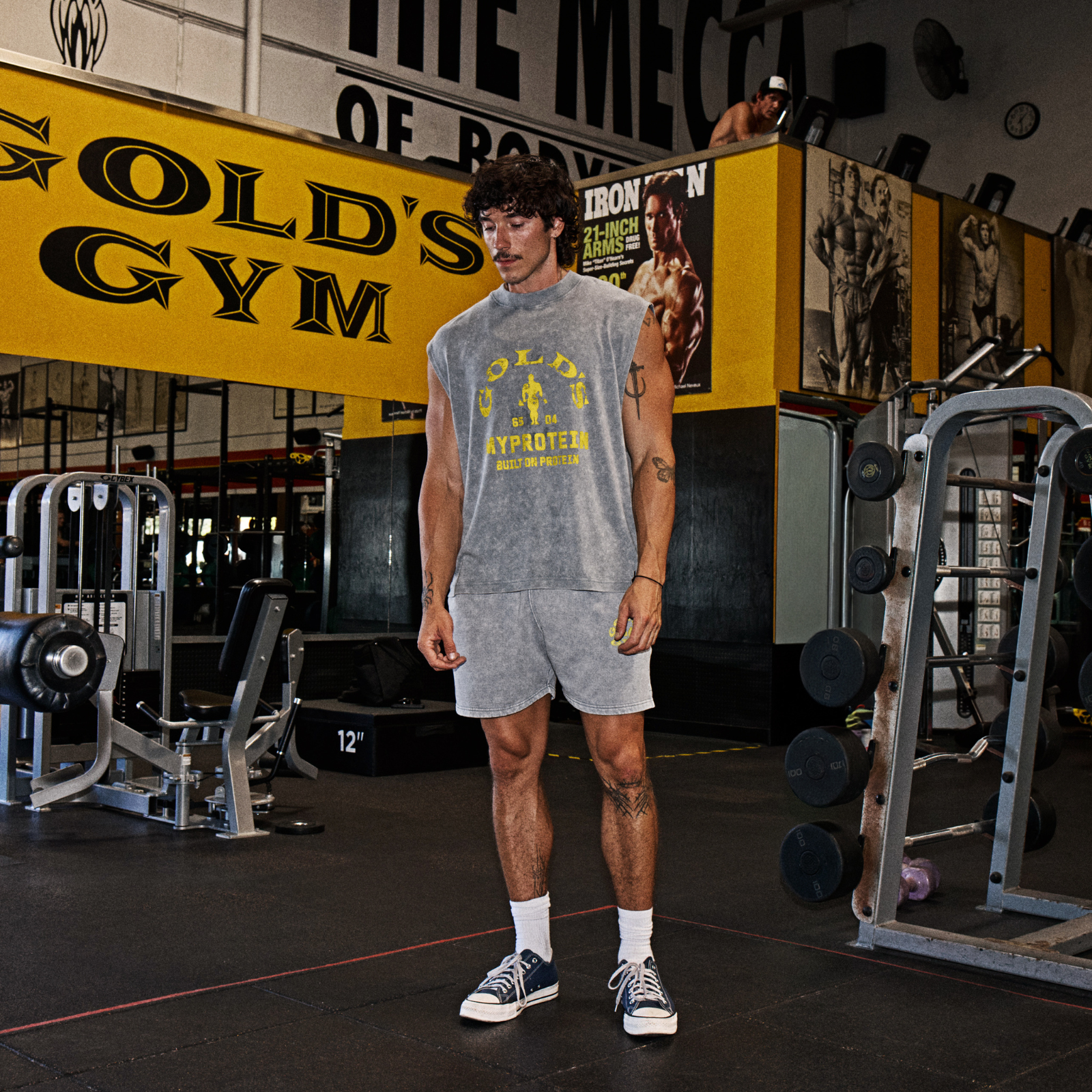 MP X Gold's Moška Washed Graphic Oversized Tank - Steel Blue - XL Slika 2