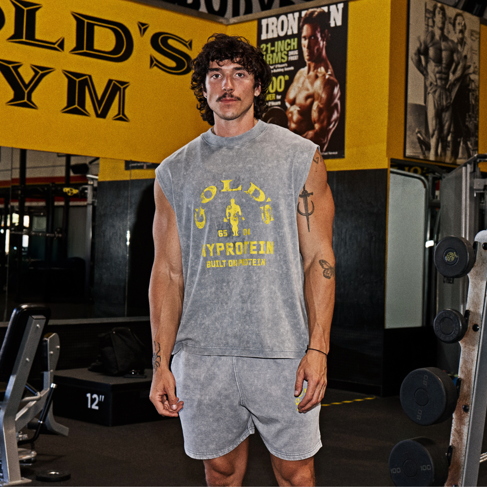 MP X Gold's Moška Washed Graphic Oversized Tank - Steel Blue - XL Slika 1