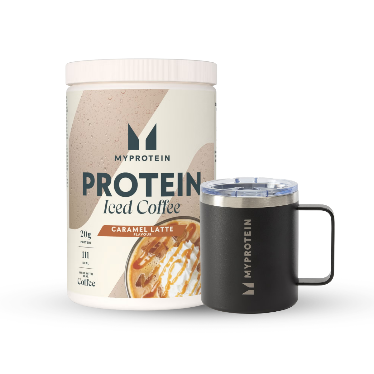 Proteinski paket mrzle kave - 20Porcij - Black Coffee Cup - Iced Caramel Latte Slika 1